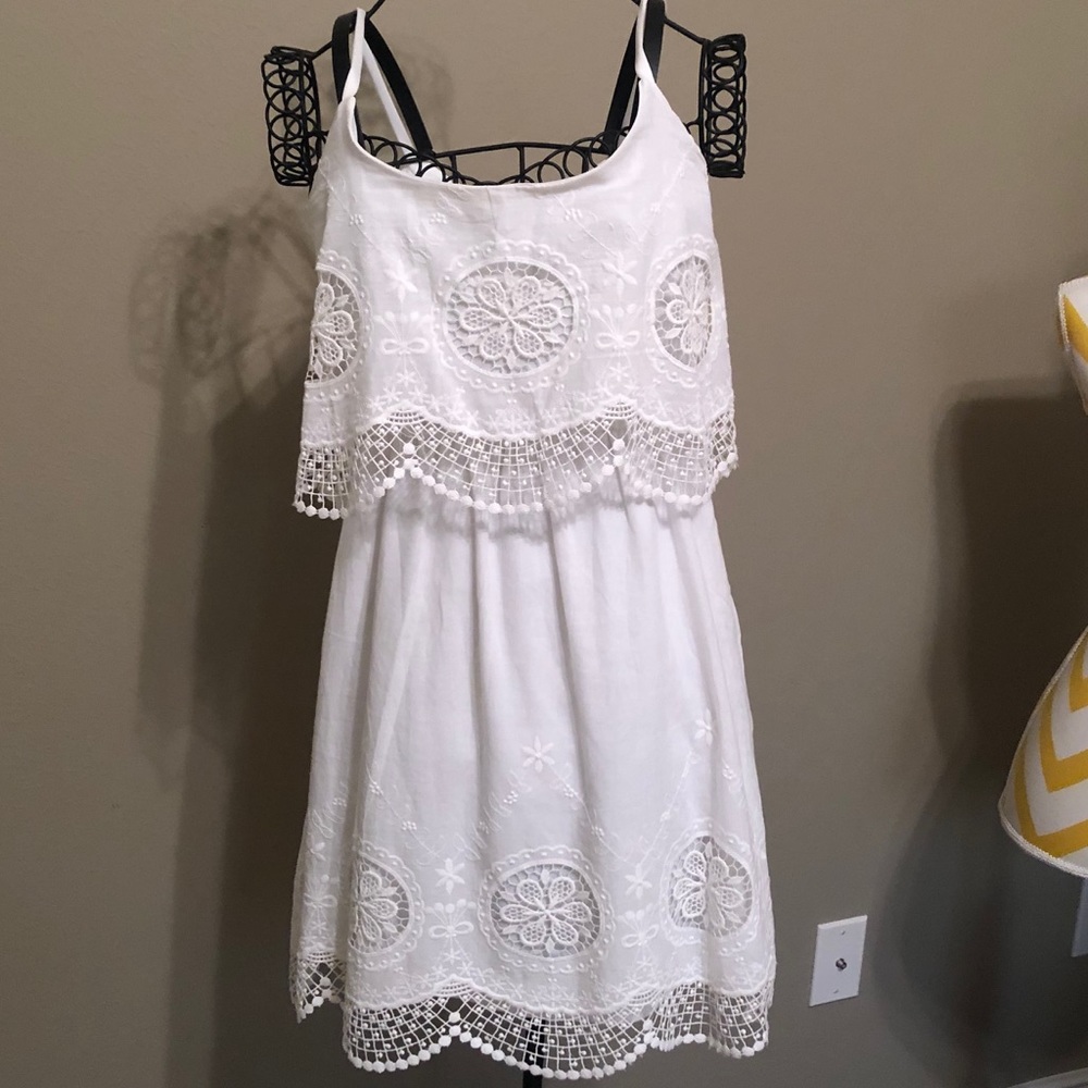 Charlotte Russe Battenburg lace white dress